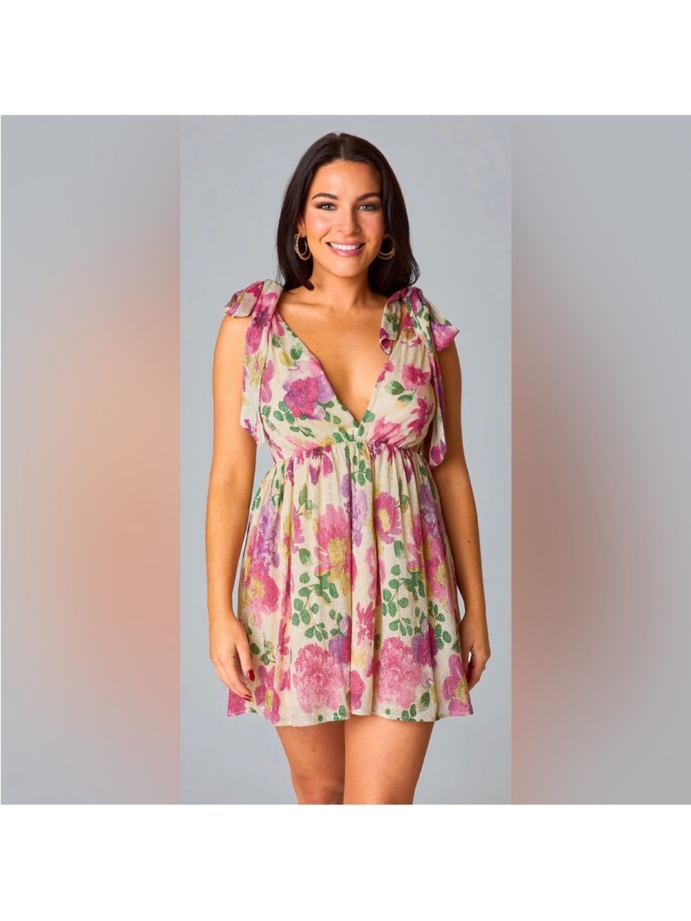 Buddy Love Melanie Tie-Shoulder Mini Dress -
Raspberry Rose
